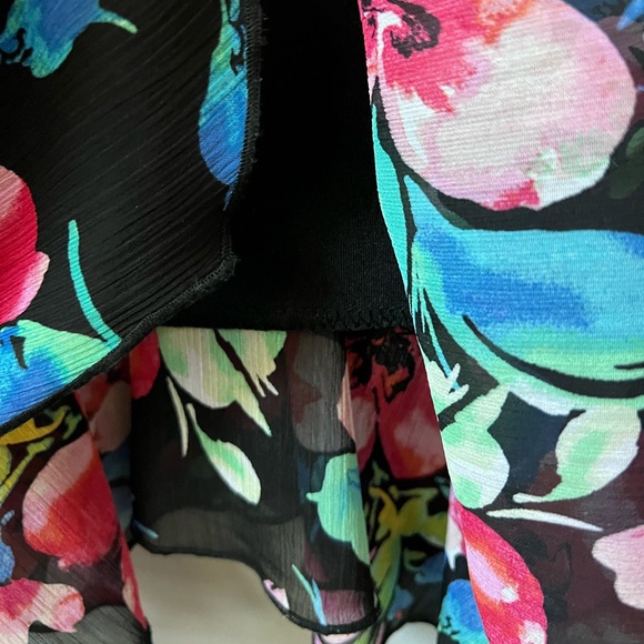 Connected Women's Floral-Print Asymmetrical Midi Dress Size 24W - Picture 4 of 8